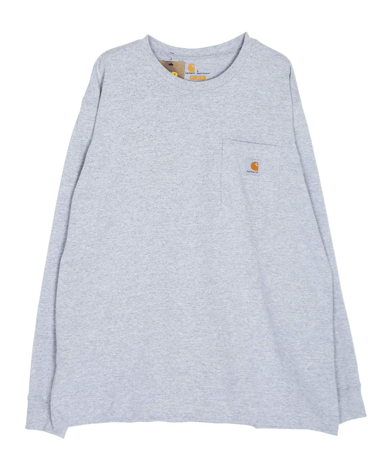 Carhartt カーハート 長袖 ロンT カットソー グレー ロゴプリント セールカーハート 長袖Tシャツ ロンT WORKWEAR POCKET CARHARTT（T