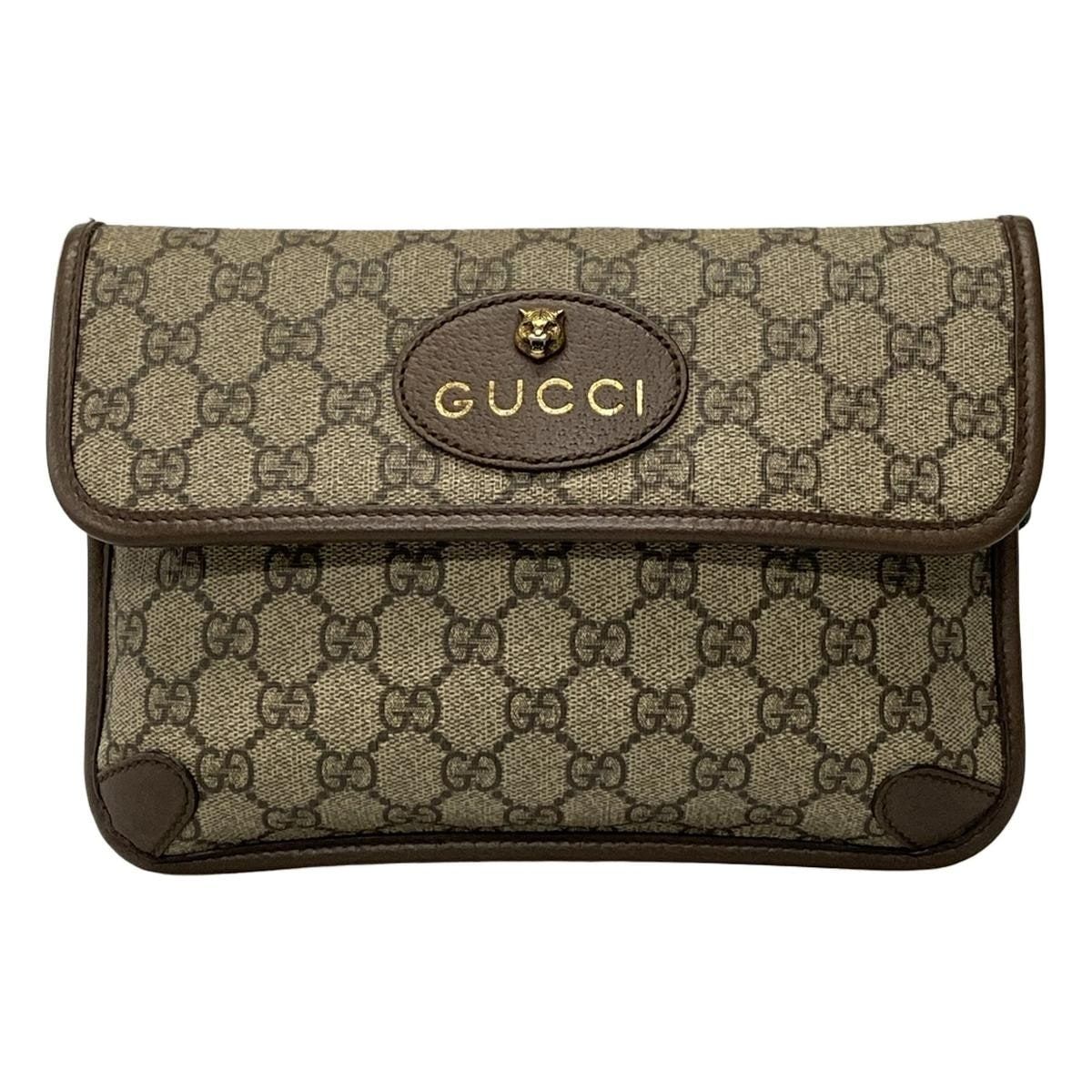 GUCCI(グッチ) ウエストポーチ ネオ ヴィンテージ GGスプリーム ベルトバッグ 493930 ベージュ×ダークブラウン レザー - メルカリ