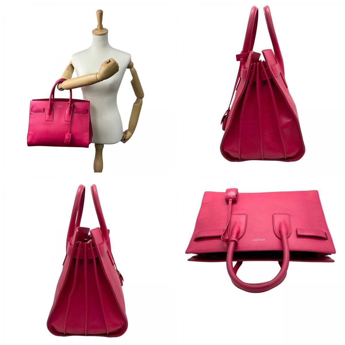 SAINT LAURENT ピンク ビジネスバッグ 極美品 サンローランパリ SAINT LAURENT PARIS サックドジュール