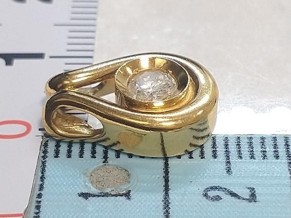 K18 ダイヤモンド デザインペンダント トップ 2.7g 0.233ct 18K
