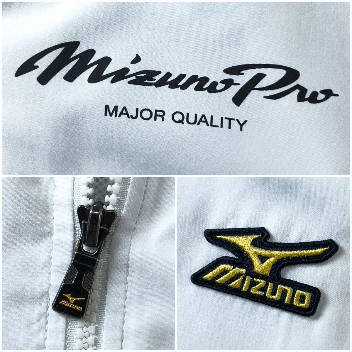 Mizuno Pro - ミズノプロ メンズ M ウインドブレーカー ナイロン ジャケット 白 野球 美品 Mizuno Pro ミズノプロ メンズ M ウインドブレーカー