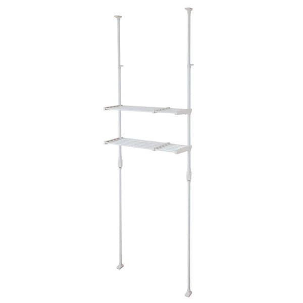 L-6 平安伸銅工業 突っ張り伸縮ランドリーラック ホワイト 幅60〜93cm 高さ199〜265cm