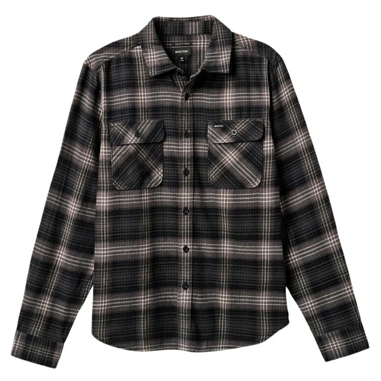 Brixton Bowery Lightweight Ultra Soft L|S Flannel Shirt Charcoal|Black M ネルシャツ 送料無料