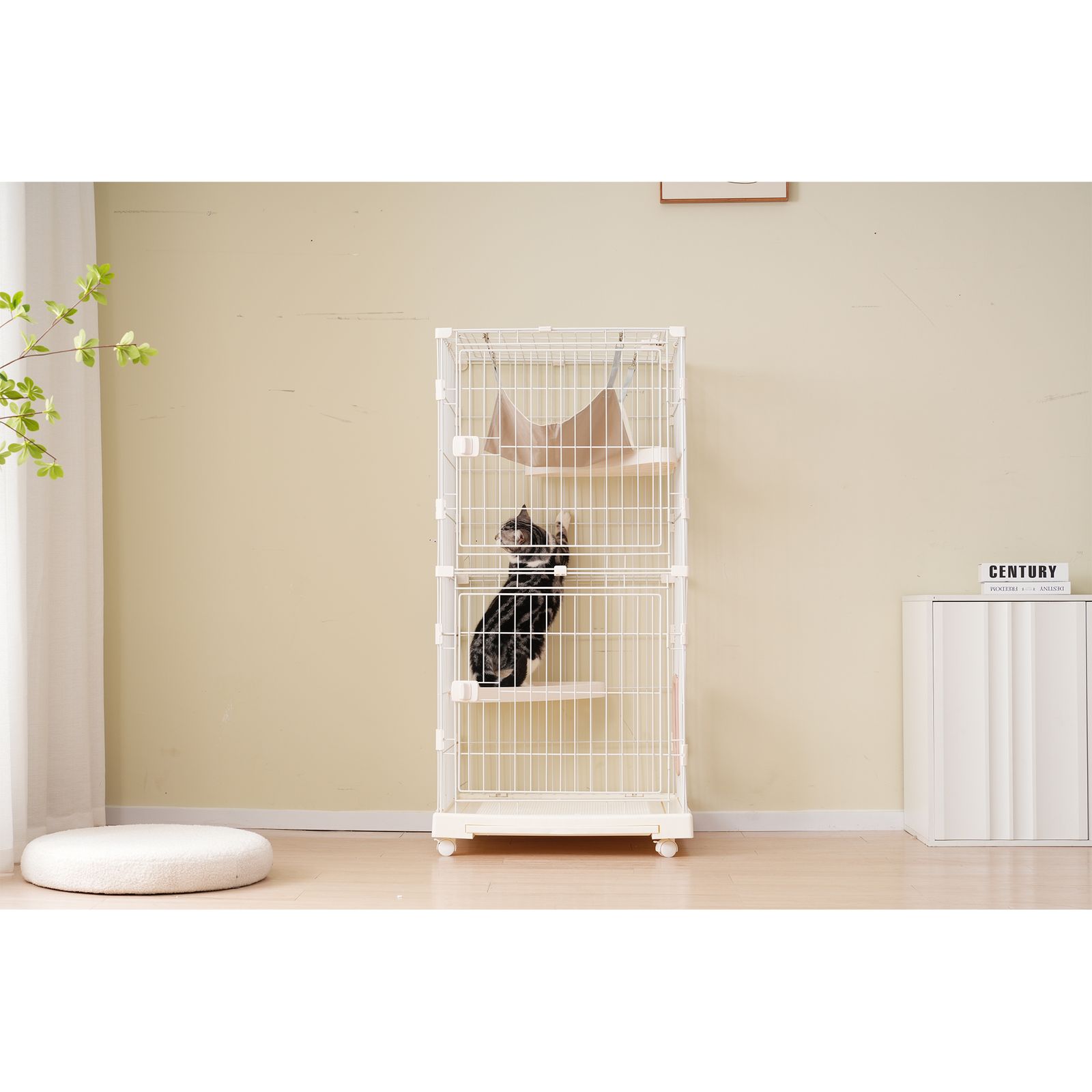 大人気商品」全新品 猫 掃除しやすいトレーケージ キャットケージ 2段 