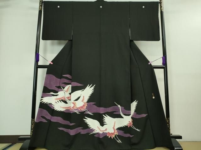 黒留袖　落款　刺繍　たたき染　6点セット 手描友禅作家 夏黒留袖 No.CB-0359-Mサイズのレンタル｜きもの365