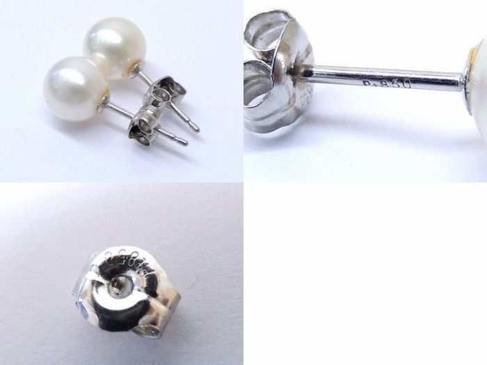 美品 真珠 パール □ シルバー金具 7.5~8.0mm ネックレス / Pt850 7.5