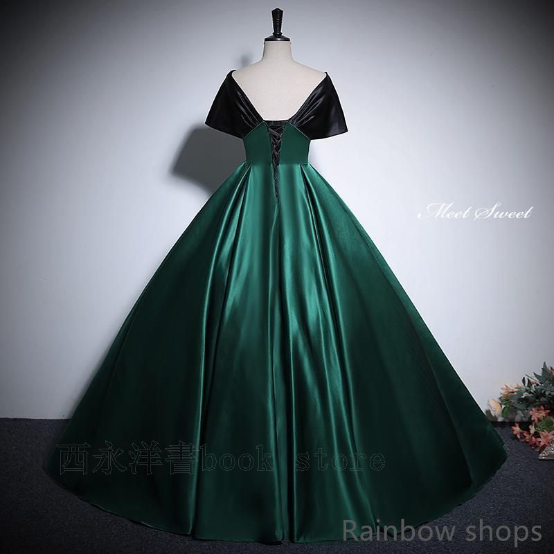 Maunaloa ダークグリーン ロングドレス Ｍ M/L】袖スリットレースロングドレス（グリーン）DPSET0287の