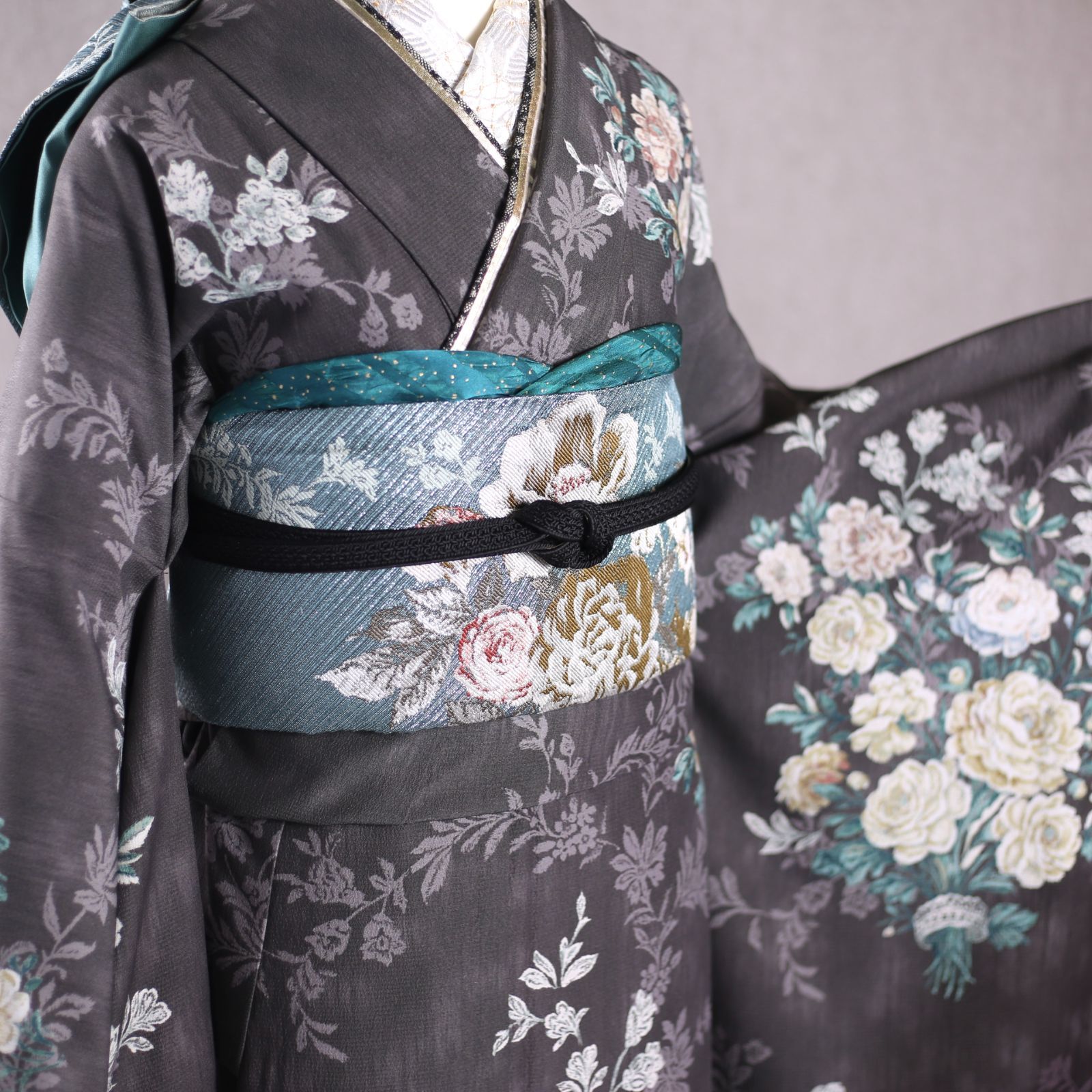 新品同様 JILL STUART 振袖9点フルセット【グレー】<!-利用不可文字 