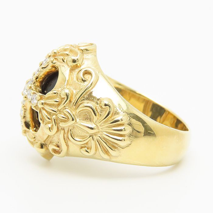 グッドバイブレーション リング 約13号 クロス イエローゴールド