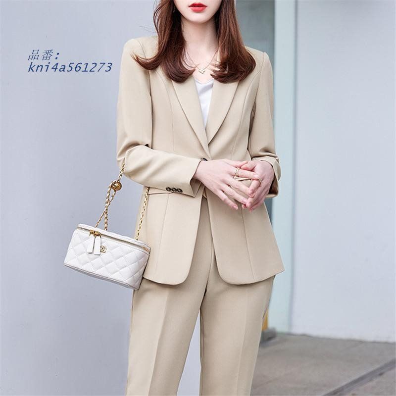 スーツ パンツスーツ レディース テーラードジャケット セレモニースーツ ガウチョパンツ 着痩せOL フォーマル 就活 ビジネス おしゃれ 通勤 kni4a561273