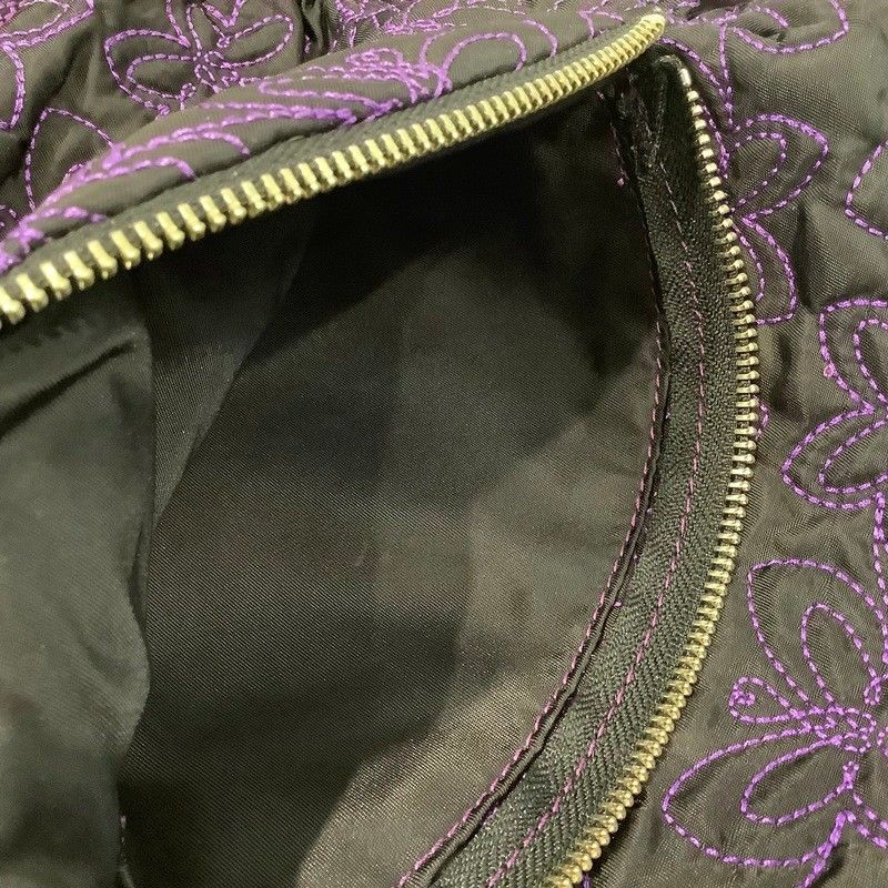 アナスイ（ANNA SUI）リュック バタフライ 刺繍 ブラック×パープル