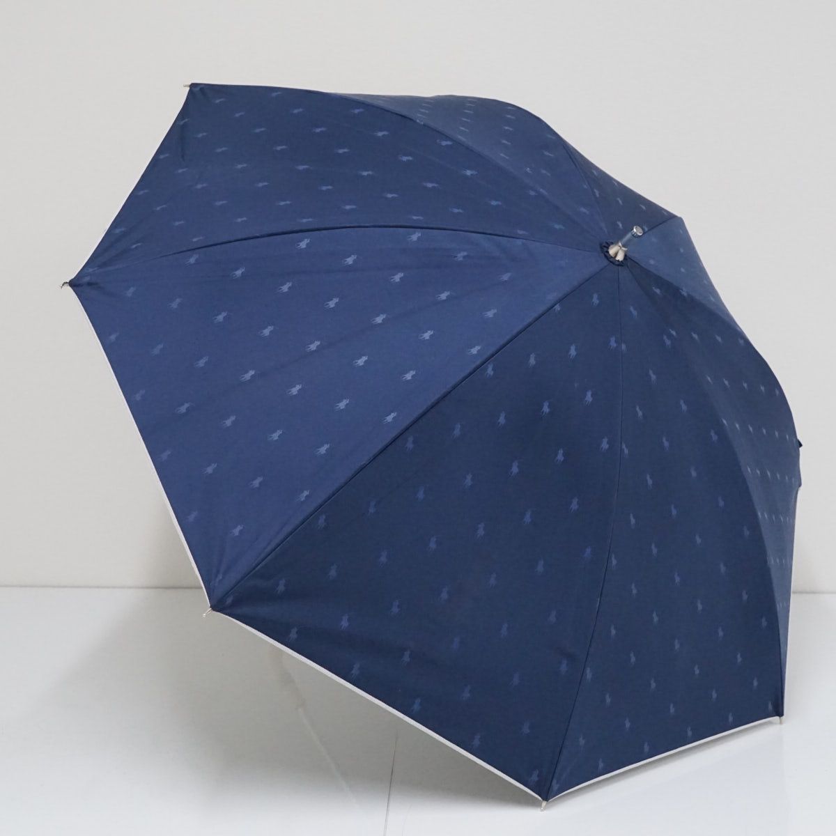 【未使用品】ポロラルフローレン ドット 晴雨兼用 ショート傘 ネイビー 55cm ポロラルフローレン（雨傘）長傘 ドット ネイビーブルー 60cm