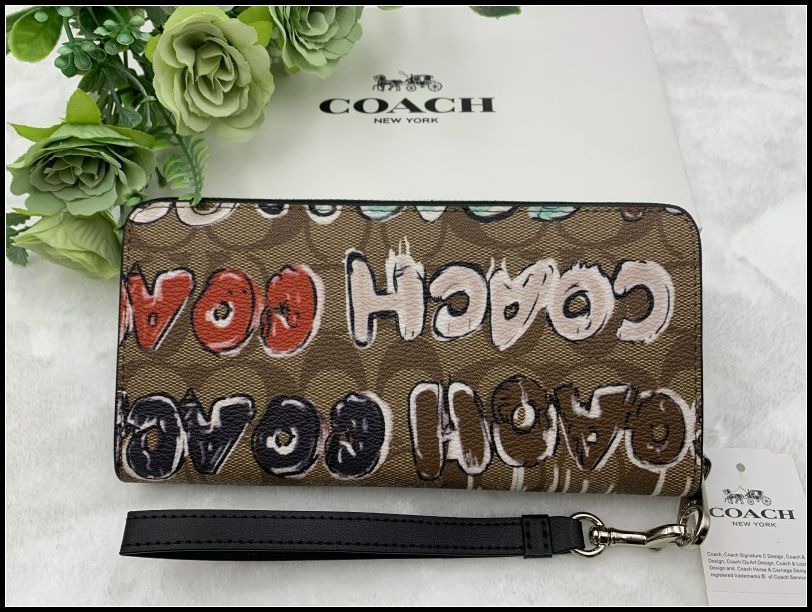 COACH 長財布 コーチ 財布 ブランド プレゼント シグネチャー ロング ジップ 大容量アコーディオン ラウンド ジップ 新品 未使用 ファッション CM837 A331Z-X1