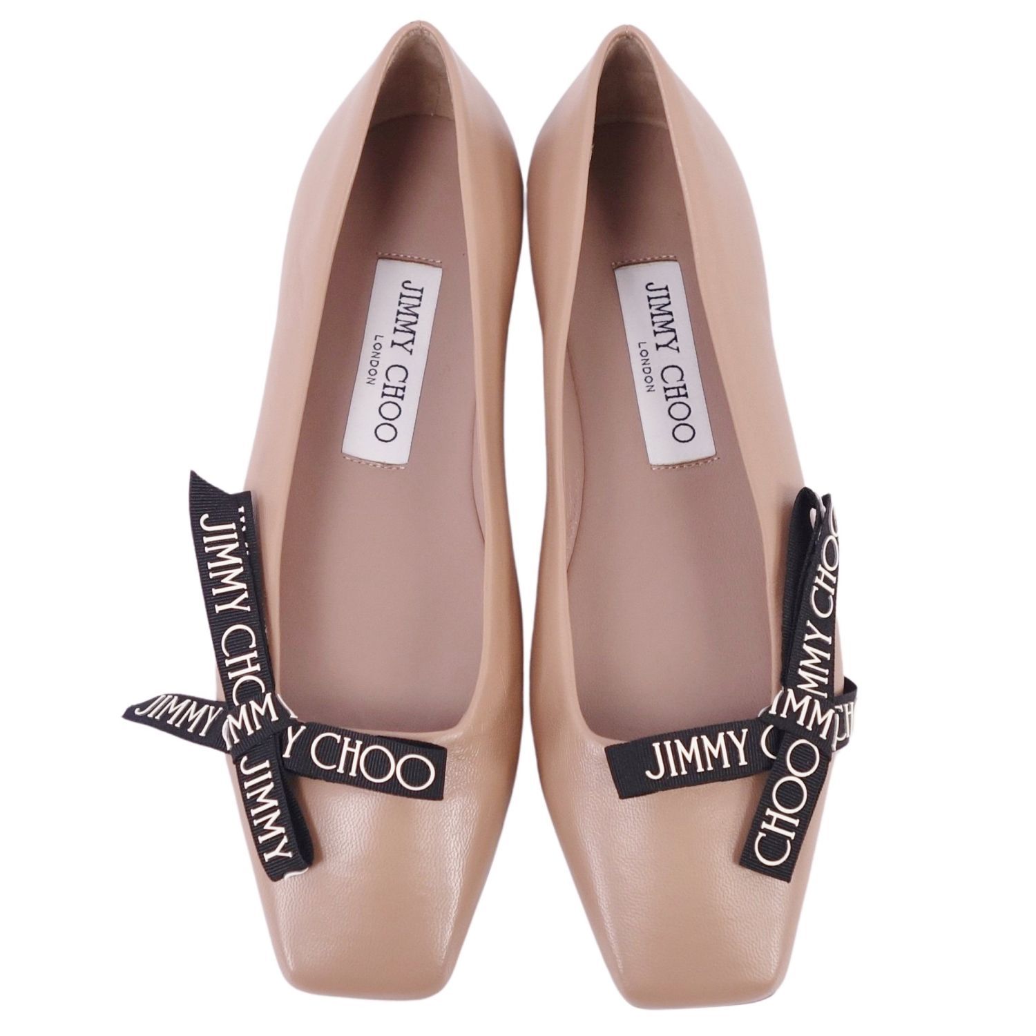 未使用 ジミーチュウ JIMMY CHOO パンプス フラットパンプス リボン