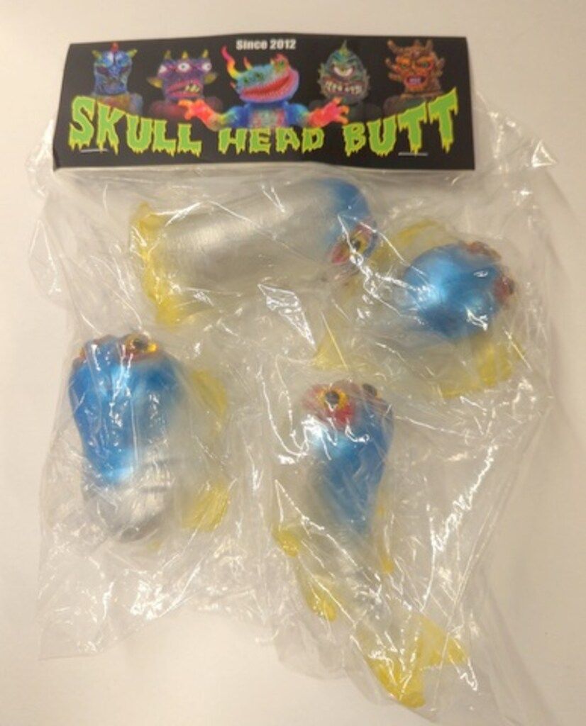 SKULL HEAD BUTT ヘロラ 4体セット クリア成型/銀/黄/メタ青