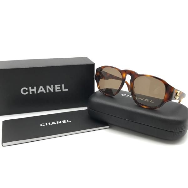 美品 CHANEL シャネル サイド ココマーク べっ甲調 サングラス アイウェア 茶色xゴールド m10947 CHANEL シャネル サイド ココマーク べっ甲調 サングラス アイウェア