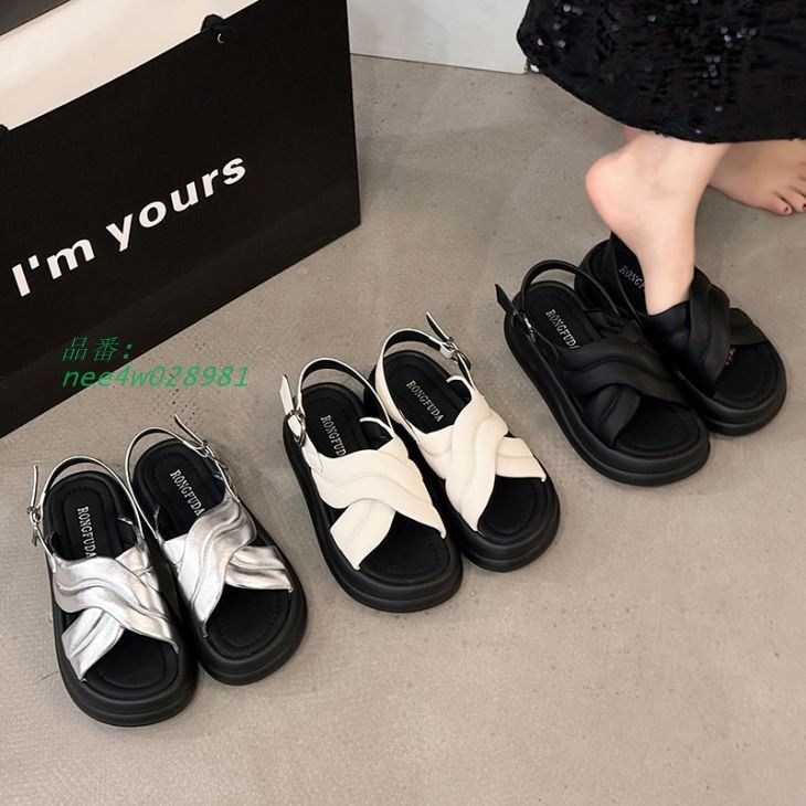 クロスベルト プラットフォーム 厚底サンダル バックストラップ サンダル ミュール 宅込 送料無料 スリッパ 9IVE720