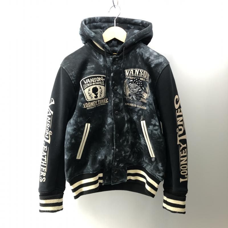 中古】VANSON VANSON ルーニーテューンズ刺繍スタジャン フード付き 