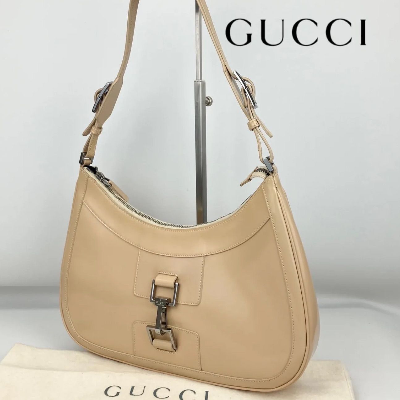 オープニング価格 【美品】GUCCI グッチ ジャッキー 001.4254 ショルダーバッグ ワンショルダー ハンドバッグ ベージュ レディース -  メルカリ