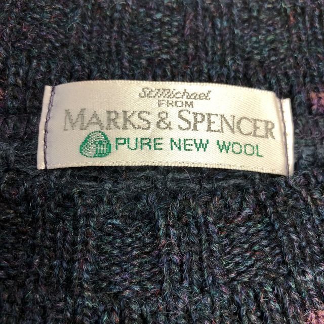 UK製 90s VINTAGE MARKS&SPENCER オリエンタル柄 総柄 マルチ ニット