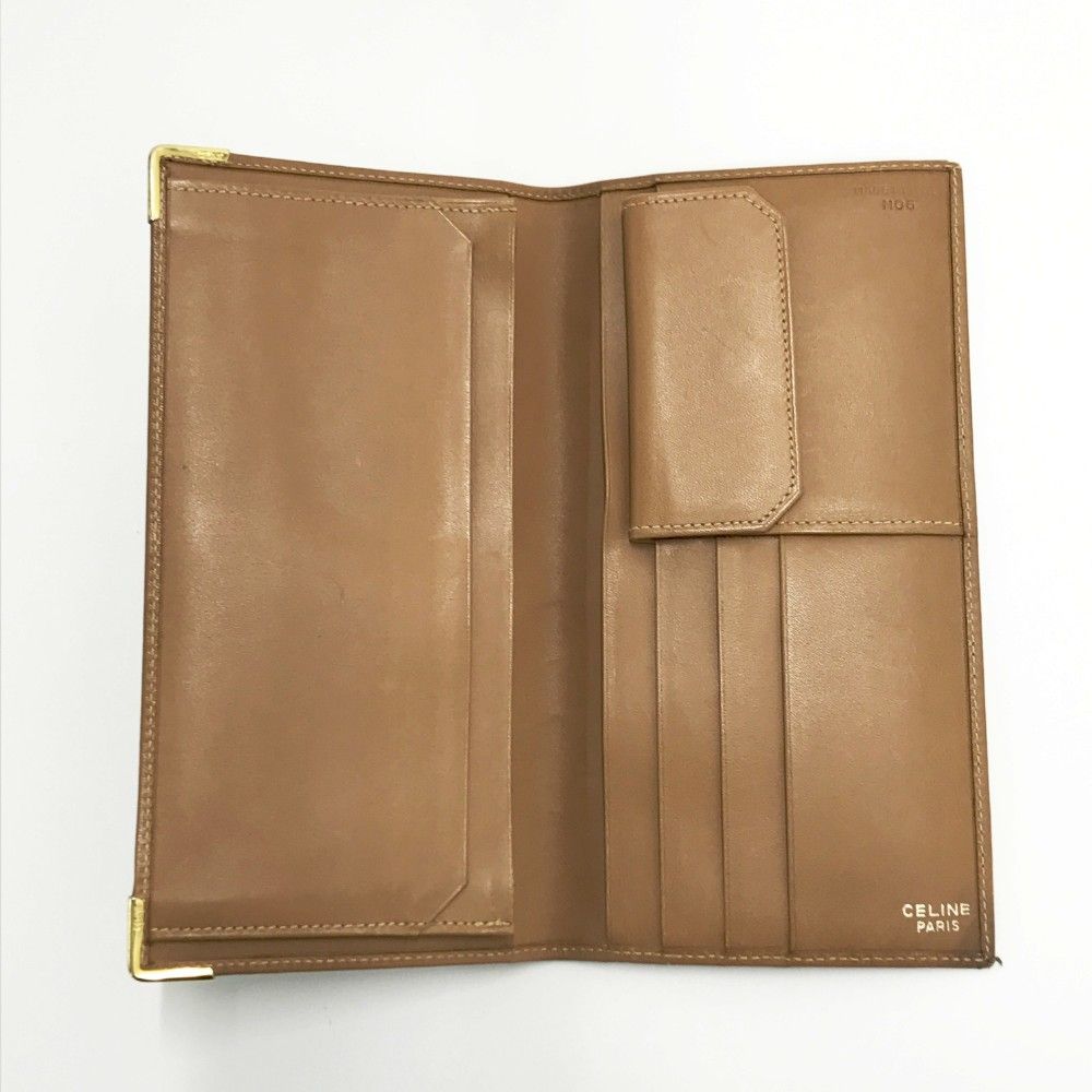 CELINE ブラウン 二つ折り 長財布 CELINE セリーヌ 二つ折り長財布  