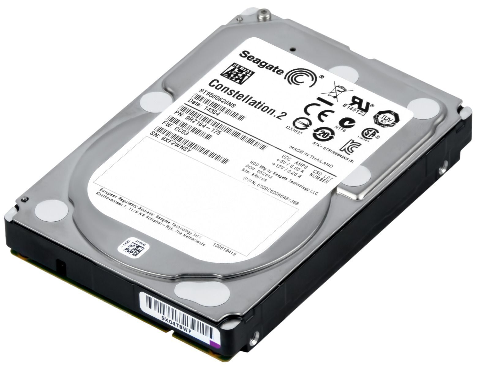 ハードドライブ SEAGATE CONSTELLATION.2 ST9500620NS 500GB 7200RPM 64MB SATA III 2.5