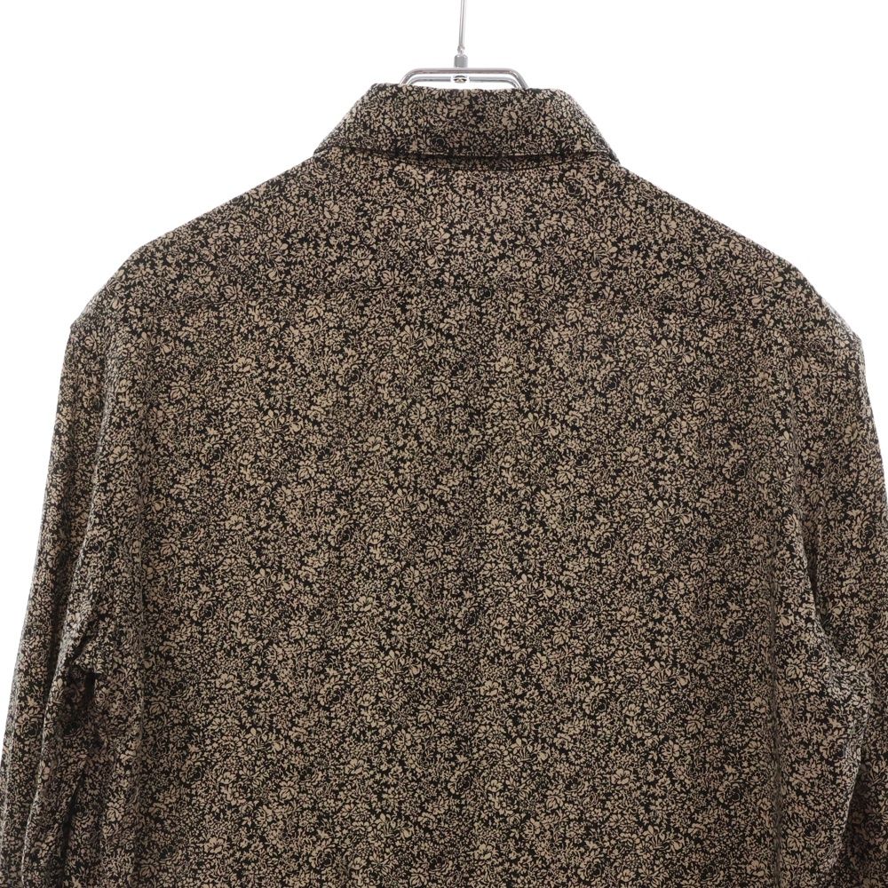 CELINE - CELINE セリーヌ 20AW Viscose flower print long sleeve shirt ビスコースフラワープリントロングスリーブシャツ 長袖シャツ エディスリマン ブラック/ブラウン2C028570K CELINE (セリーヌ) 20AW Viscose flower print long sleeve