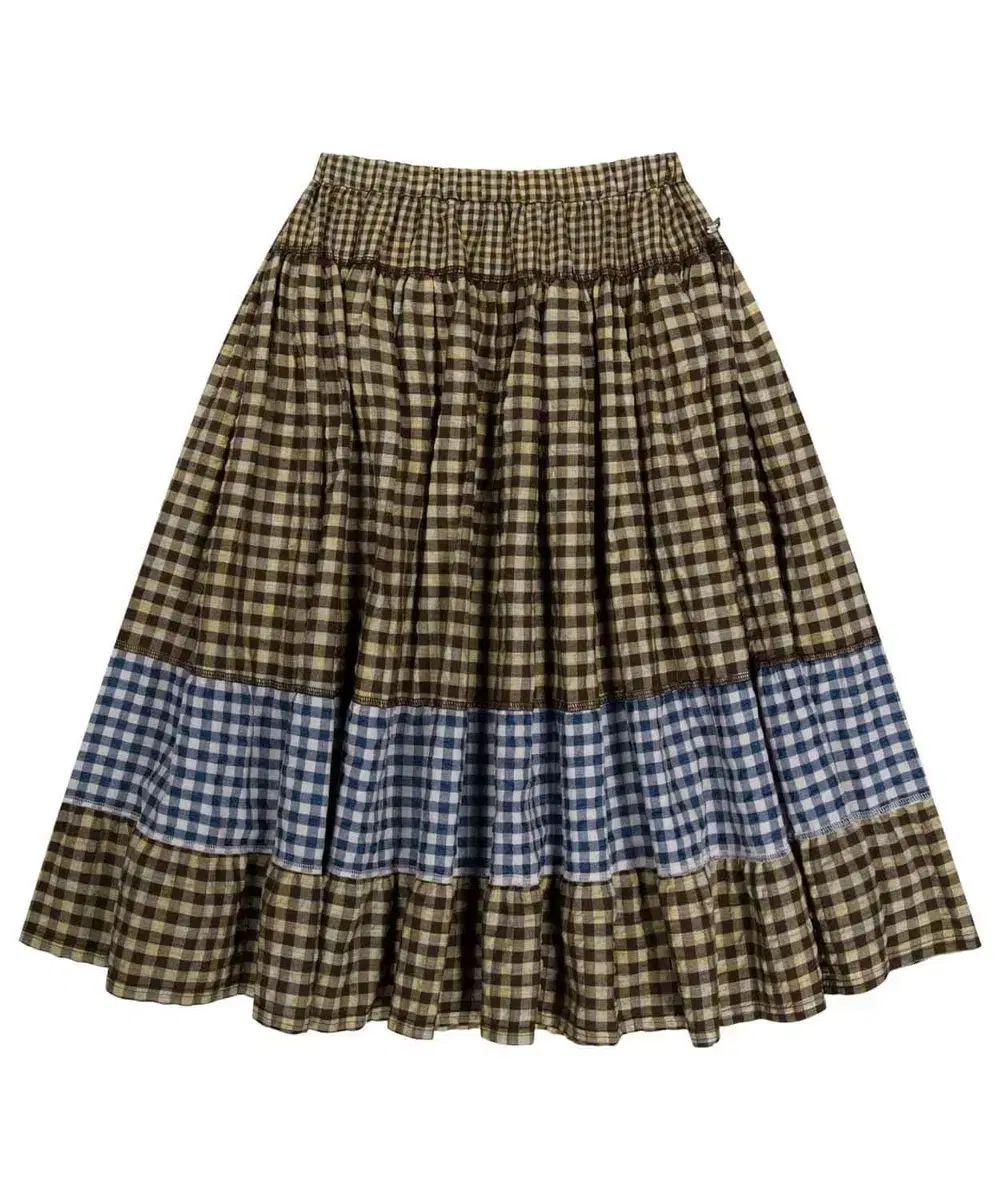 こいせいお もり チェック スカート 茶色