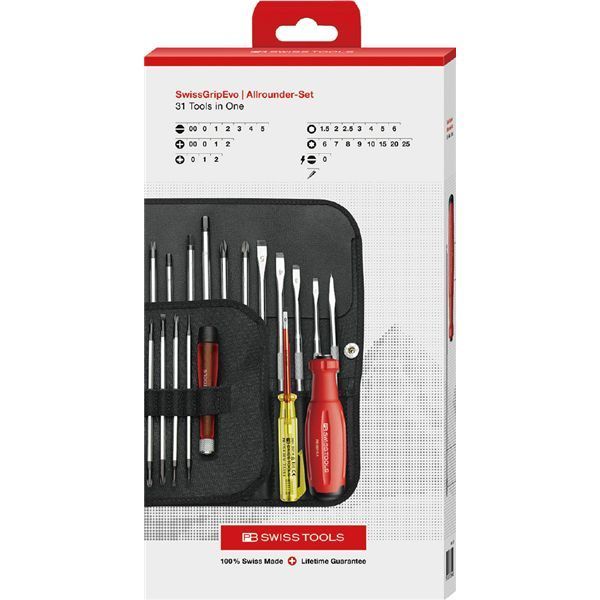 PB SWISS TOOLS ピービースイスツールズ 31本組 LEDオールラウンダー 差替式ドライバーセット BOX 38515.LEDCBB