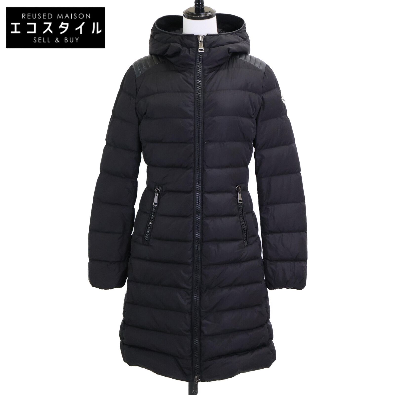 MONCLER モンクレール TALEV|タレヴ ラムレザー切替 フーデッド ダウン O