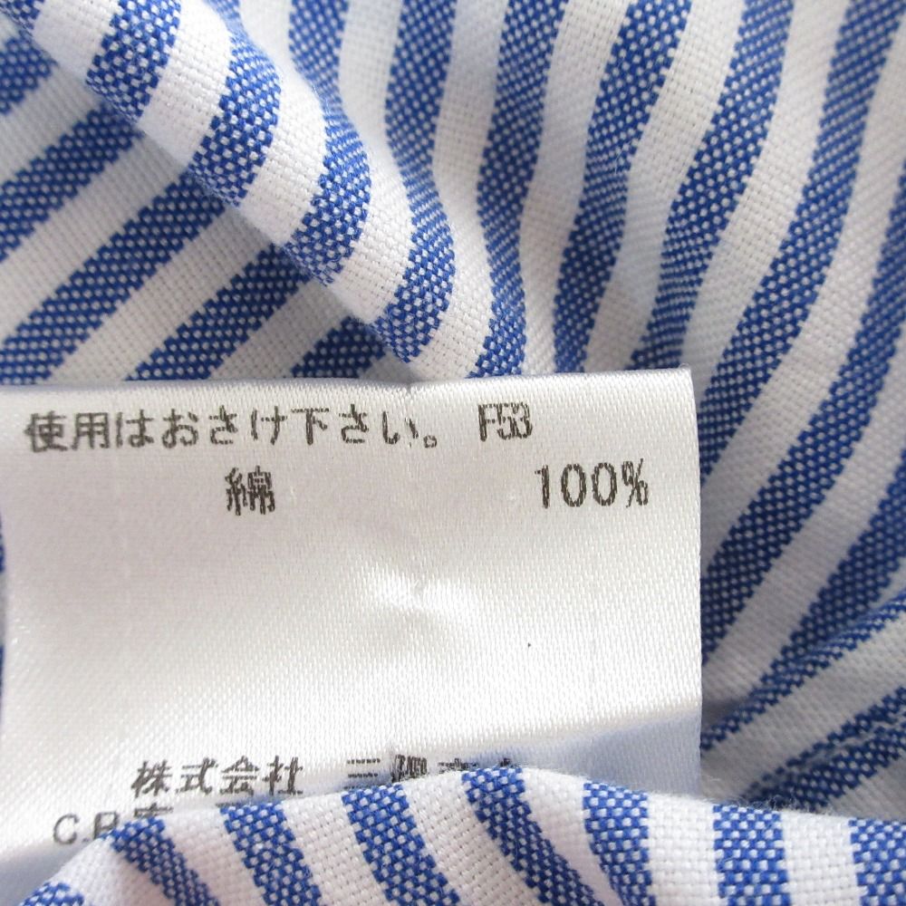 【ぎゅな】BURBERRY BLUE LABELストライプ ブラウス 36 希少✨️BURBERRY BLUE LABELエンブレム刺繍 ストライプ