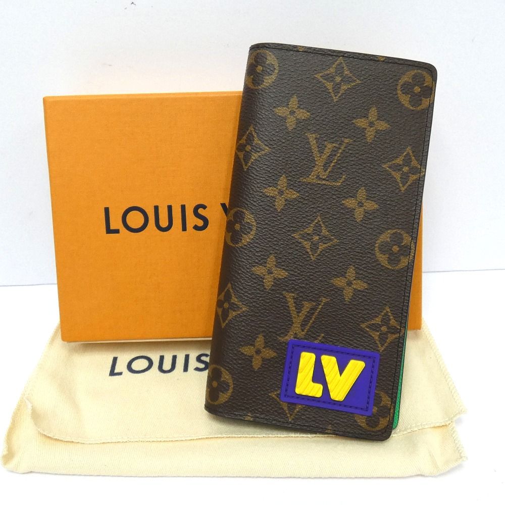 LOUIS VUITTON 二つ折り長財布 ポルトフォイユ ブラザ NM ラバー-