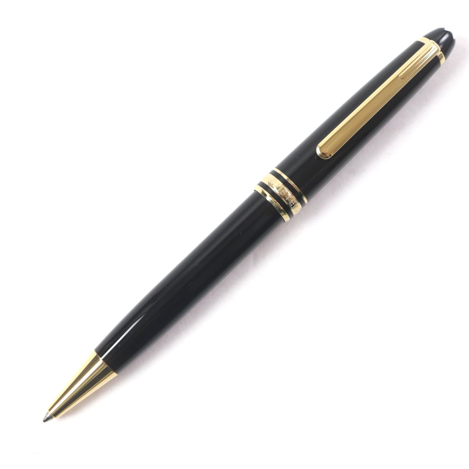 MONTBLANC モンブラン マイスターシュテュック クラシック ホワイトスター ツイスト式 ボールペン ブラック ゴールド ケース付き ドイツ製 メンズ 筆記 済み