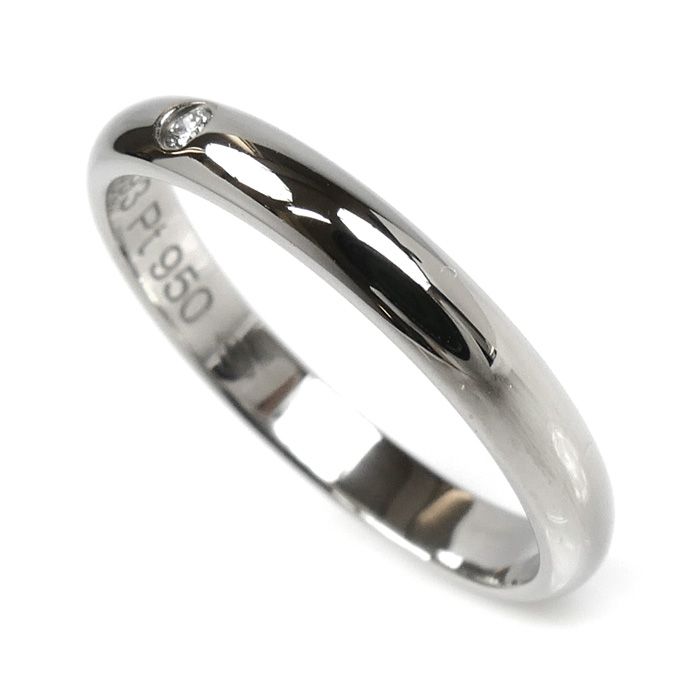 CARTIER カルティエ Pt950プラチナ 1895 ウェディング 1Pダイヤ リング 指輪 B4057748 ダイヤモンド 8号 48 2.8g レディース