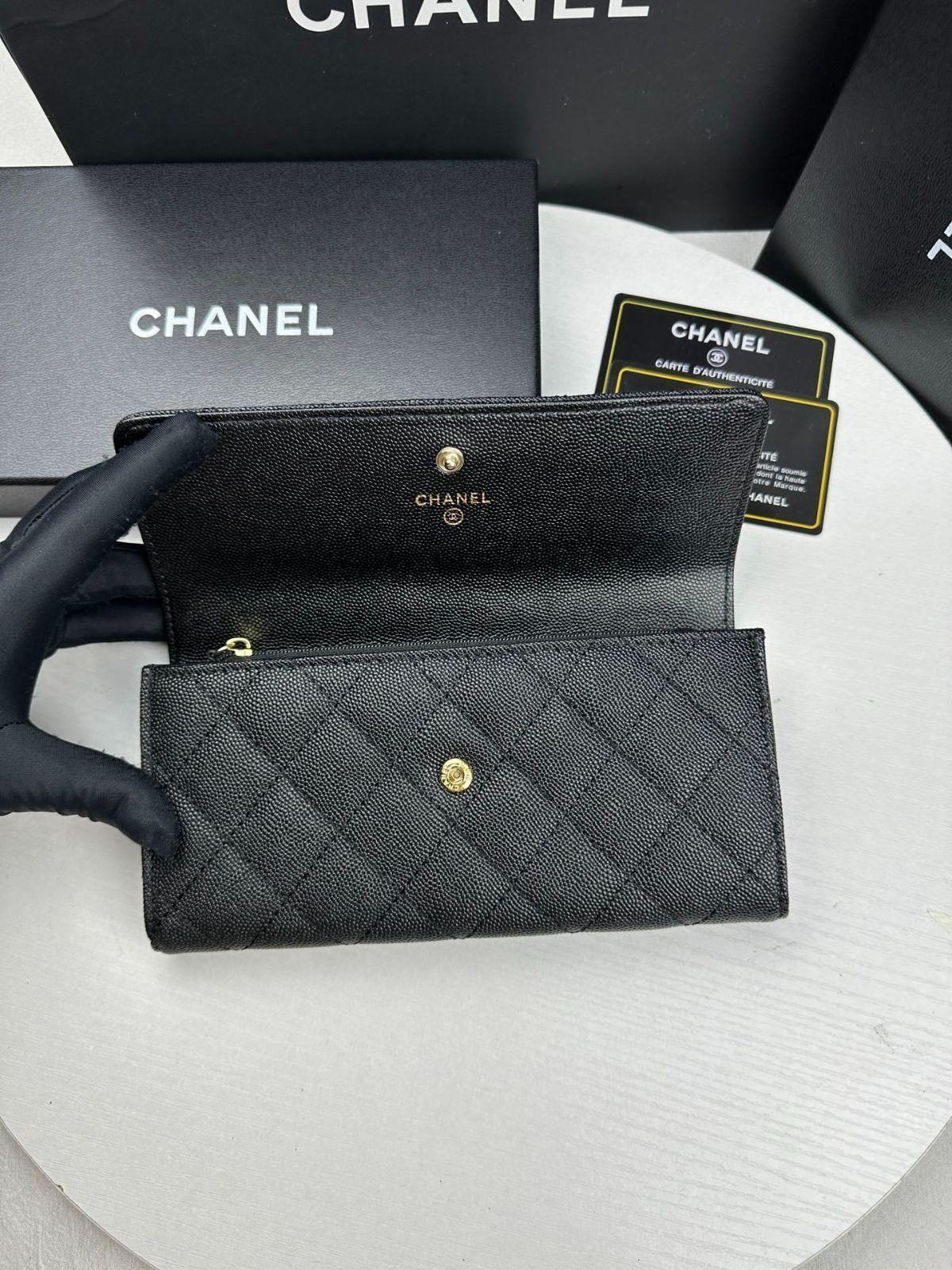 【CHANEL】美しいロゴパターン♪ロングウォレット 今日特価】シャネル バイフォールド ロングウォレット, 新作