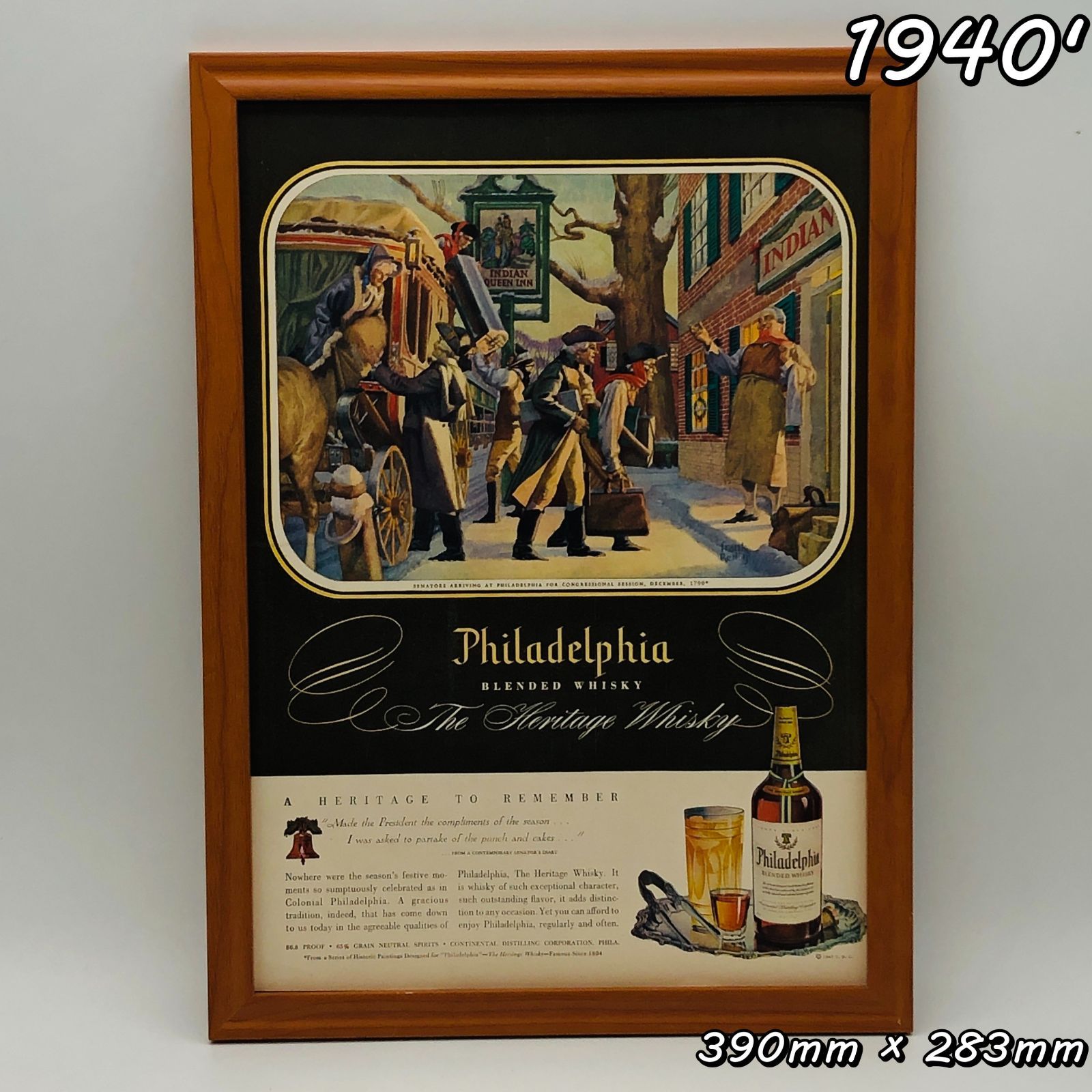 ■即決◆1948年(昭和23年) Philadelphia フィラデルフィア ウイスキー【B4-6378】アメリカ ビンテージ雑誌広告【B4額装品】当時物 ★同梱可