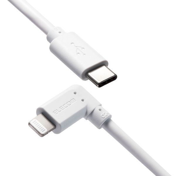 【新品・7営業日以内発送】エレコム ELECOM MPA-CLL12WH iPhoneケーブル iPadケーブル 抗菌 L型コネクタ タイプC PD対応 充電 データ転送 1．2m ホワイト MPACLL12WH【沖縄離島販売不可】