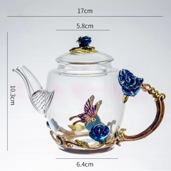 新品・未使用】煎茶道具 急須 ガラス 茶壷 横手急須 湯沸 水注