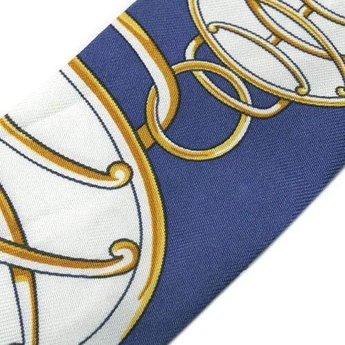 エルメス スカーフ HERMES シルク ツイリー LIFT PROFILE ブルー レディース JJS03677