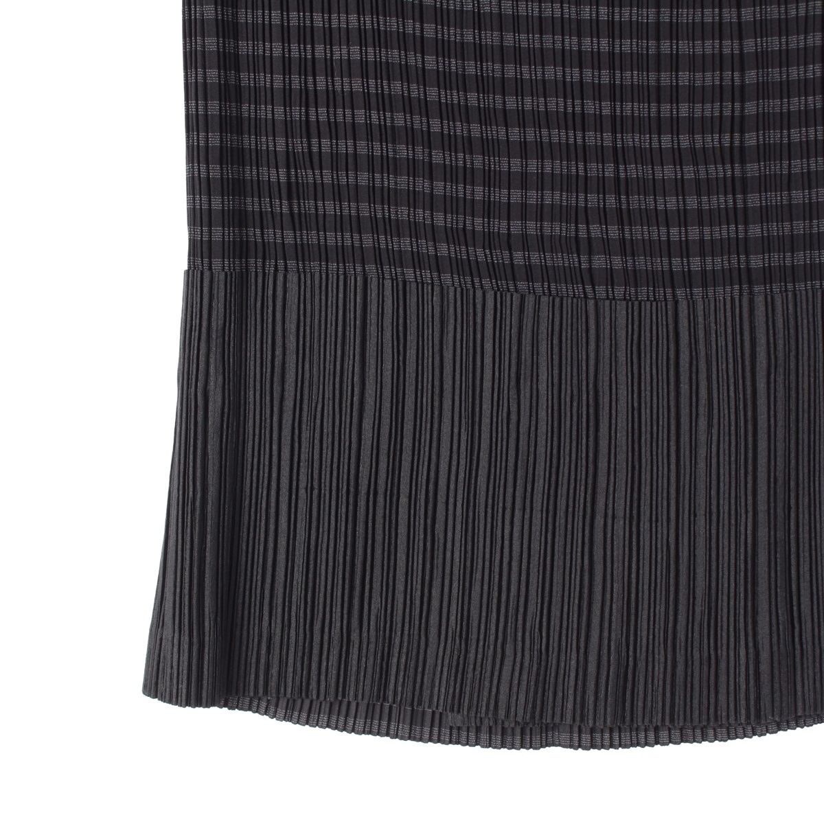haat イッセイミヤケ ブラック レース ロングスカート イッセイミヤケ 1998AW プリーツ 切替 ボタンデザイン ロング