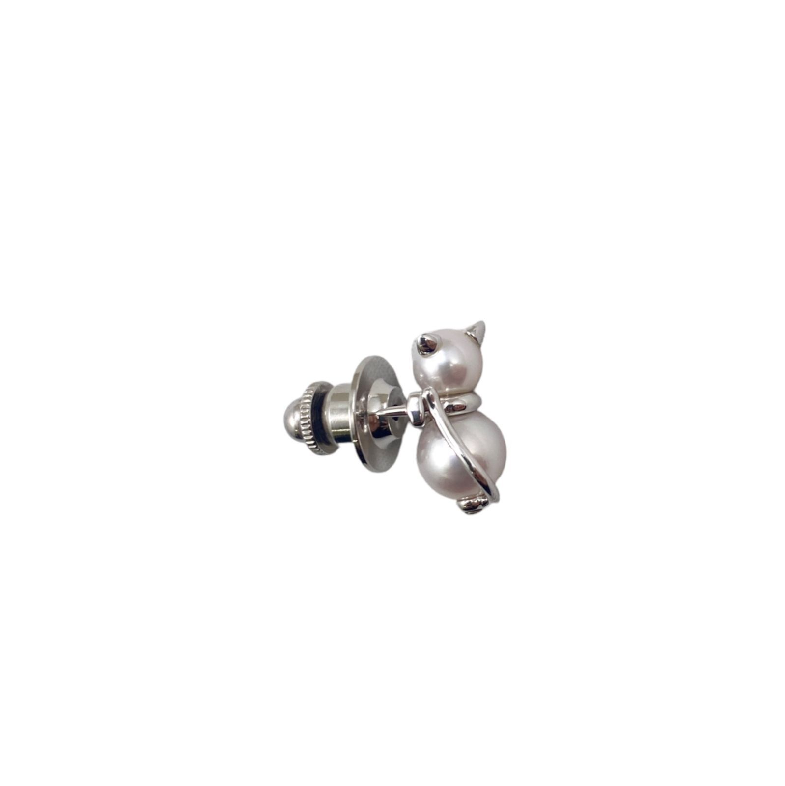 ☆EM850 MIKIMOTO ミキモト PB-20007S ピンブローチ 猫モチーフ アコヤ