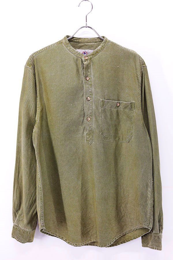 Used 90s THE TERRITORY AHEAD Silk Cotton Olive Pull Over Shirt Size S 古着