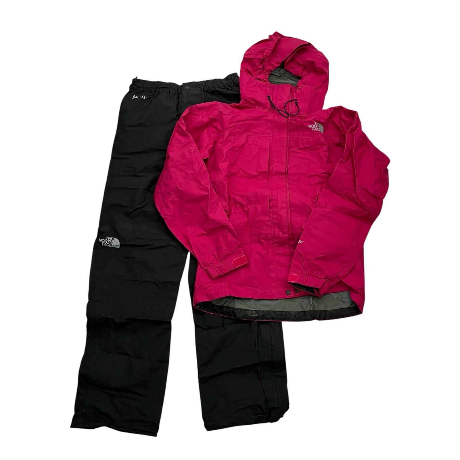 186000 THE NORTH FACE ザ ノースフェイス レインウェア ゴアテックス上下 Sサイズ ピンク ブラック NPW11212 レディース