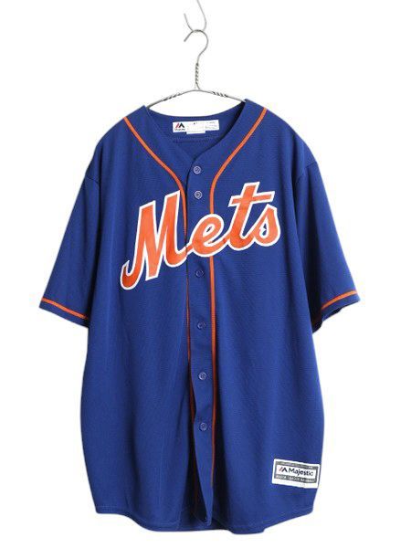 メッツ ベースボール シャツ メンズ XL | MLB オフィシャル マジェスティック 大リーグ ユニフォーム ゲームシャツ ジャージ 大きいサイズ