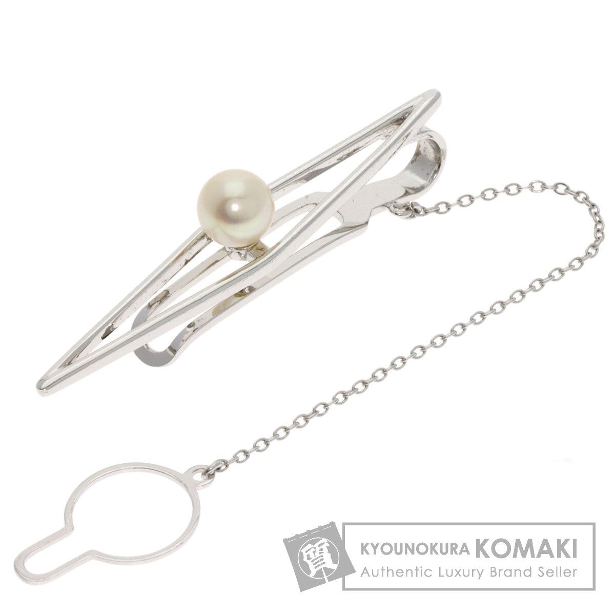 MIKIMOTO ミキモト パール 真珠 タイピン K14WG メンズ