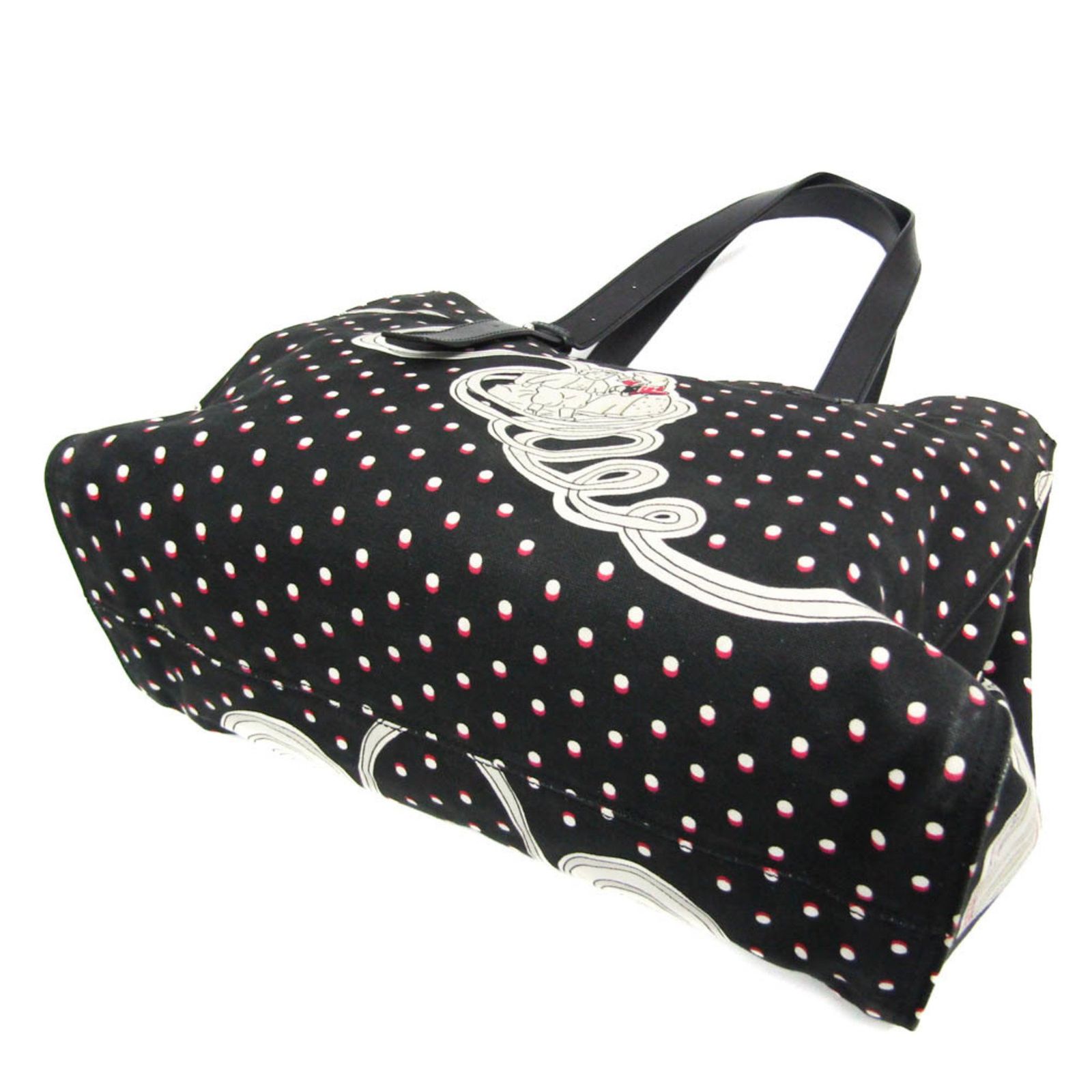 最終LOEWE ハンドバッグ キャンバス ホワイト/ブラック