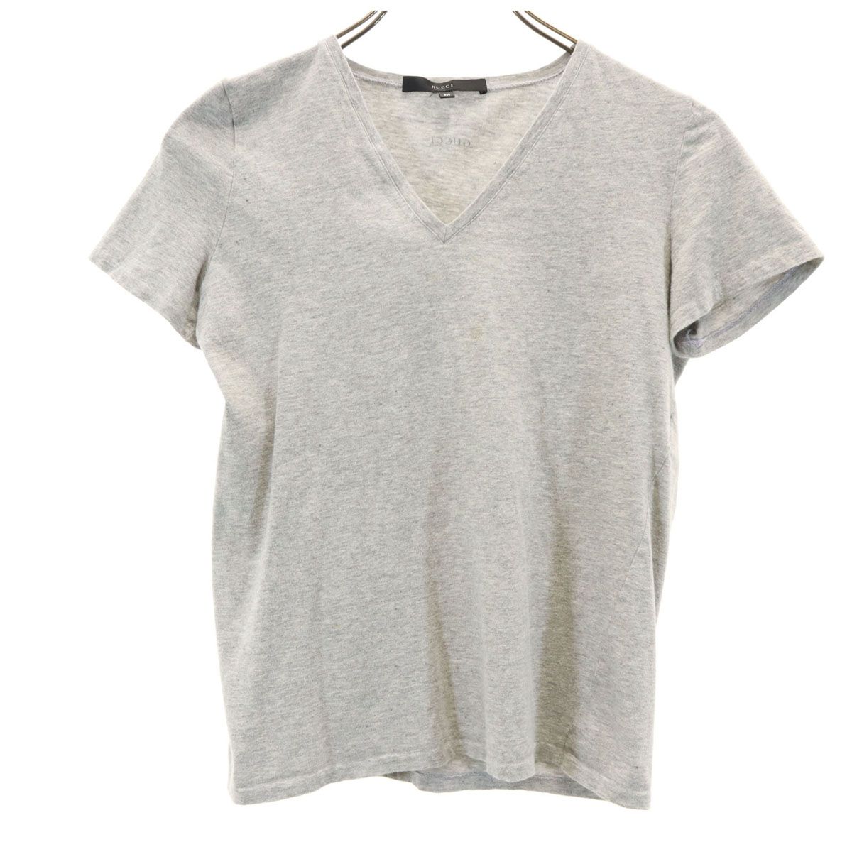 GUCCI グッチ イタリア製 半袖 Vネック Tシャツ M グレー レディース 