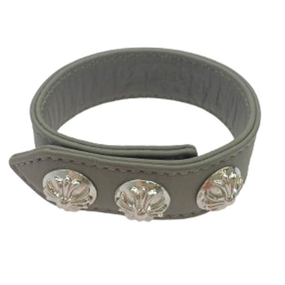 クロムハーツ 3BTN/2SNP/クロスボール3 レザーブレスレット Chrome Hearts - クロムハーツ 3BTN/2SNP/クロスボール3ボタン2