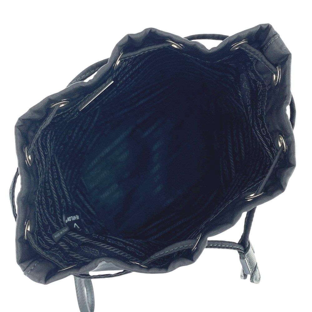 □新同□ プラダ Re-Nylon 巾着 ポーチ テスート ナイロン ブラック  