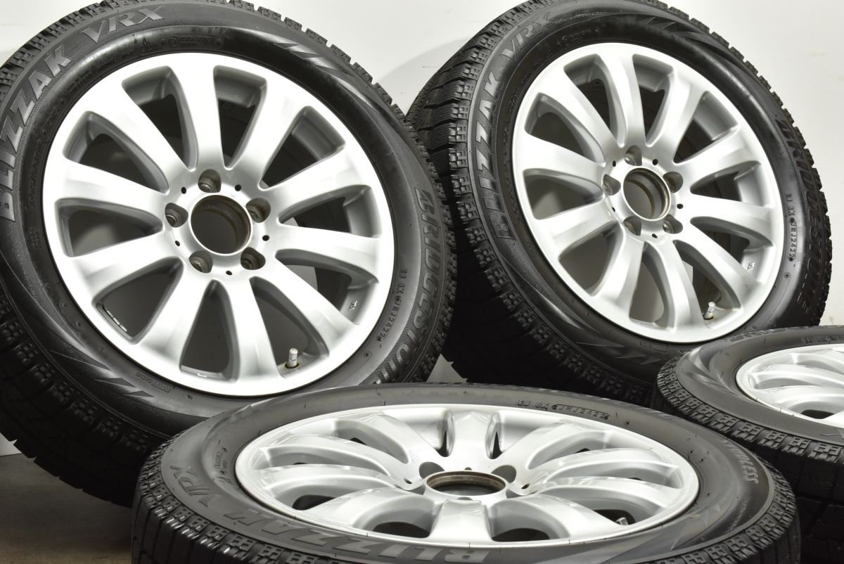 バリ溝 スタッドレス W211 Eクラス 純正サイズ ユーロフォルシュ 16in 7J 43 PCD112 ブリヂストン ブリザック VRX 205 55R16